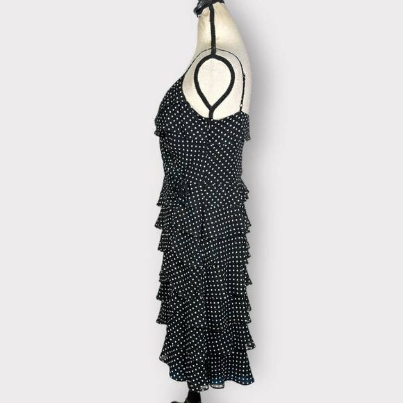 Lauren‎ Ralph Lauren Black Polka Dot Spaghetti Strap Tiered Mini Dress Sz 8 NWT - Picture 4 of 12